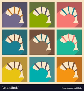 Flat with shadow concept and mobile application vector image
