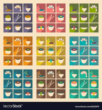 Flat with shadow concept and mobile application vector image