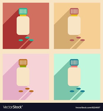 Flat with shadow concept and mobile application vector image