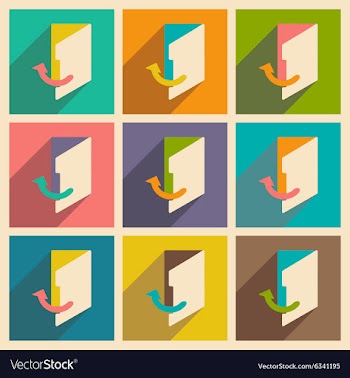Flat with shadow concept and mobile application vector image