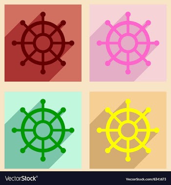 Flat with shadow concept and mobile application vector image