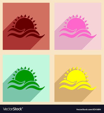 Flat with shadow concept and mobile application vector image
