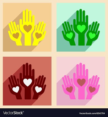 Flat with shadow concept and mobile application vector image