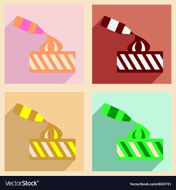 Flat with shadow concept and mobile application vector image
