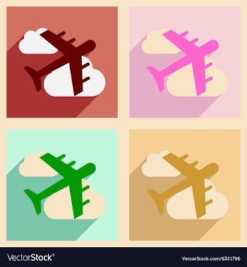 Flat with shadow concept and mobile application vector image