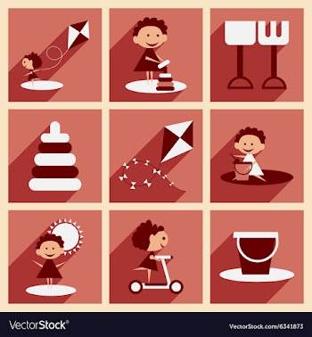Flat with shadow concept and mobile application vector image