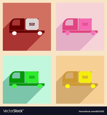 Flat with shadow concept and mobile application vector image