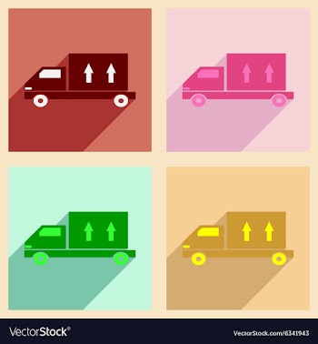 Flat with shadow concept and mobile application vector image
