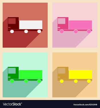 Flat with shadow concept and mobile application vector image