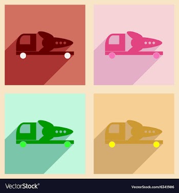 Flat with shadow concept and mobile application vector image