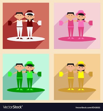 Flat with shadow concept and mobile application vector image