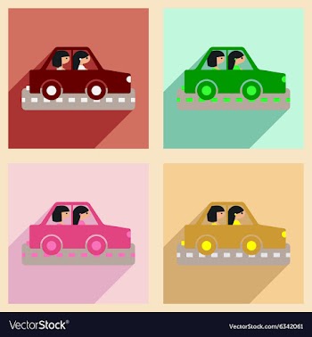 Flat with shadow concept and mobile application vector image