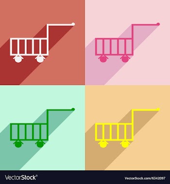 Flat with shadow concept and mobile application vector image