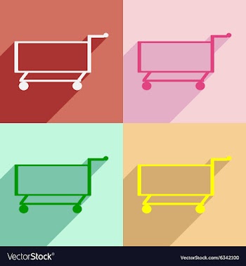 Flat with shadow concept and mobile application vector image