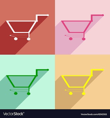 Flat with shadow concept and mobile application vector image