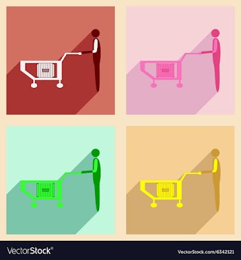 Flat with shadow concept and mobile application vector image