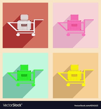 Flat with shadow concept and mobile application vector image