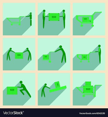 Flat with shadow concept and mobile application vector image