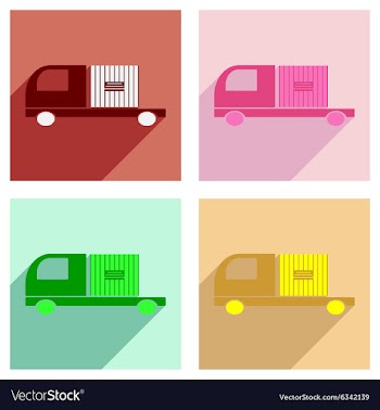 Flat with shadow concept and mobile application vector image