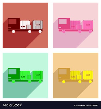 Flat with shadow concept and mobile application vector image