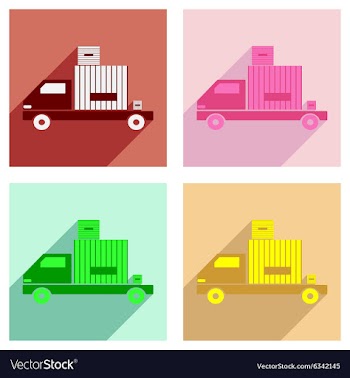 Flat with shadow concept and mobile application vector image