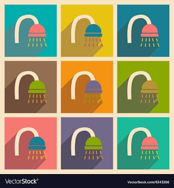 Flat with shadow concept and mobile application vector image