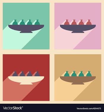 Flat with shadow concept and mobile application vector image