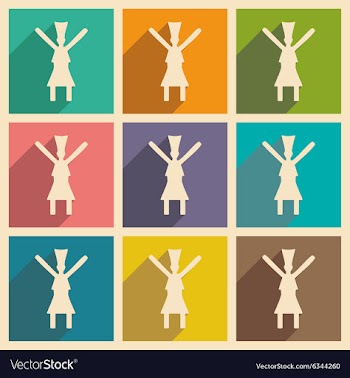 Flat with shadow concept and mobile application vector image