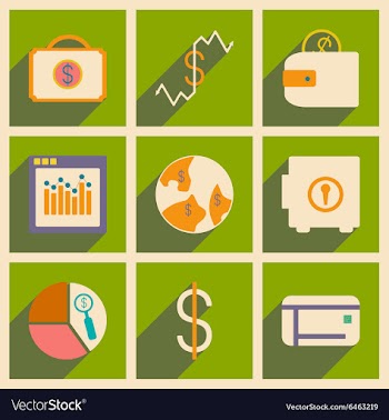 Flat with shadow concept and mobile application vector image