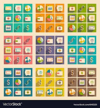 Flat with shadow concept and mobile application vector image
