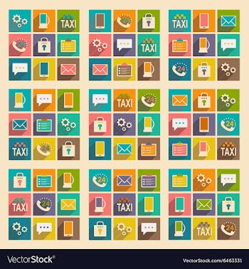 Flat with shadow concept and mobile application vector image