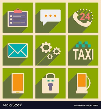 Flat with shadow concept and mobile application vector image