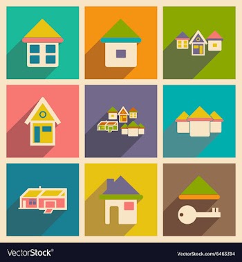 Flat with shadow concept and mobile application vector image