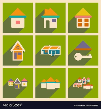 Flat with shadow concept and mobile application vector image