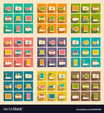 Flat with shadow concept and mobile application vector image