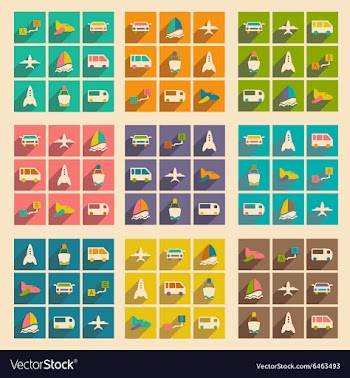 Flat with shadow concept and mobile application vector image