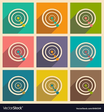 Flat with shadow concept and mobile application vector image