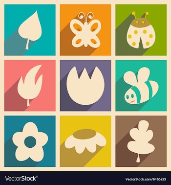 Flat with shadow concept and mobile application vector image