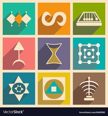 Flat with shadow concept and mobile application vector image