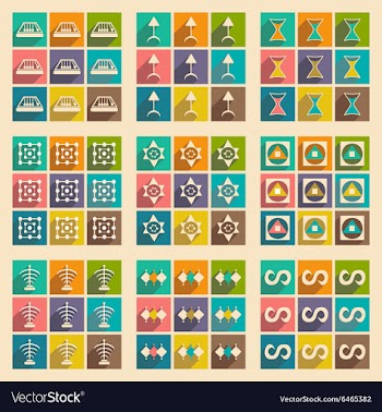 Flat with shadow concept and mobile application vector image