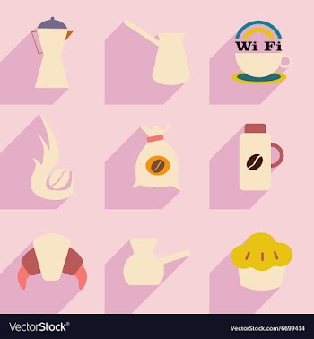 Flat with shadow concept and mobile application vector image