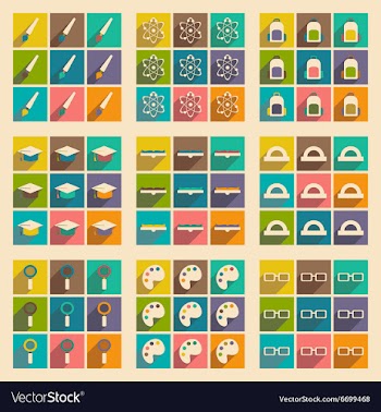 Flat with shadow concept and mobile application vector image