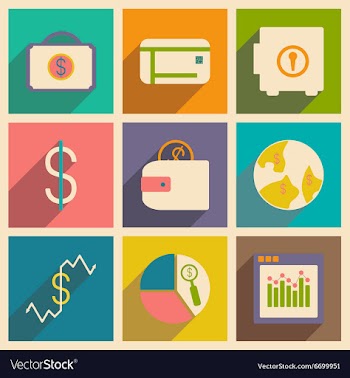 Flat with shadow concept and mobile application vector image
