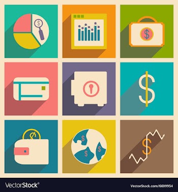 Flat with shadow concept and mobile application vector image