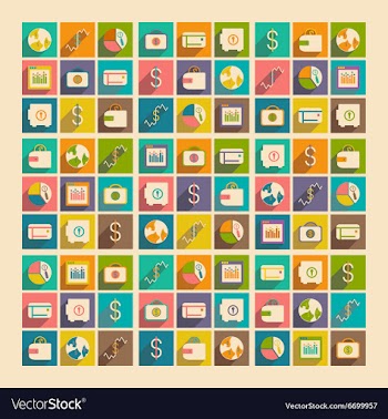 Flat with shadow concept and mobile application vector image