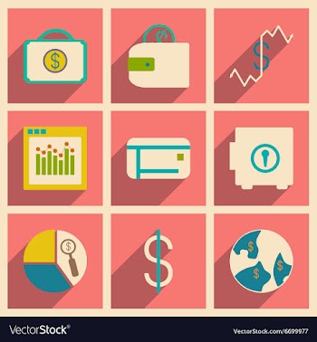 Flat with shadow concept and mobile application vector image
