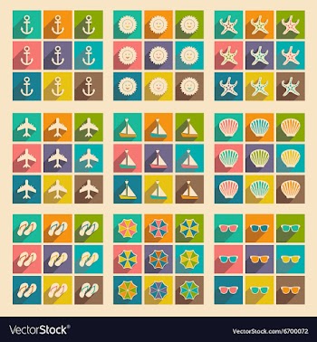 Flat with shadow concept and mobile application vector image