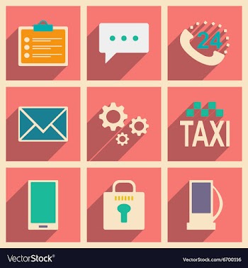 Flat with shadow concept and mobile application vector image