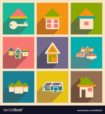 Flat with shadow concept and mobile application vector image
