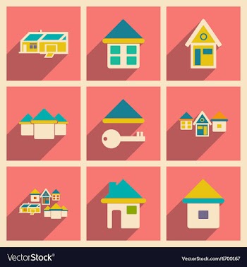 Flat with shadow concept and mobile application vector image